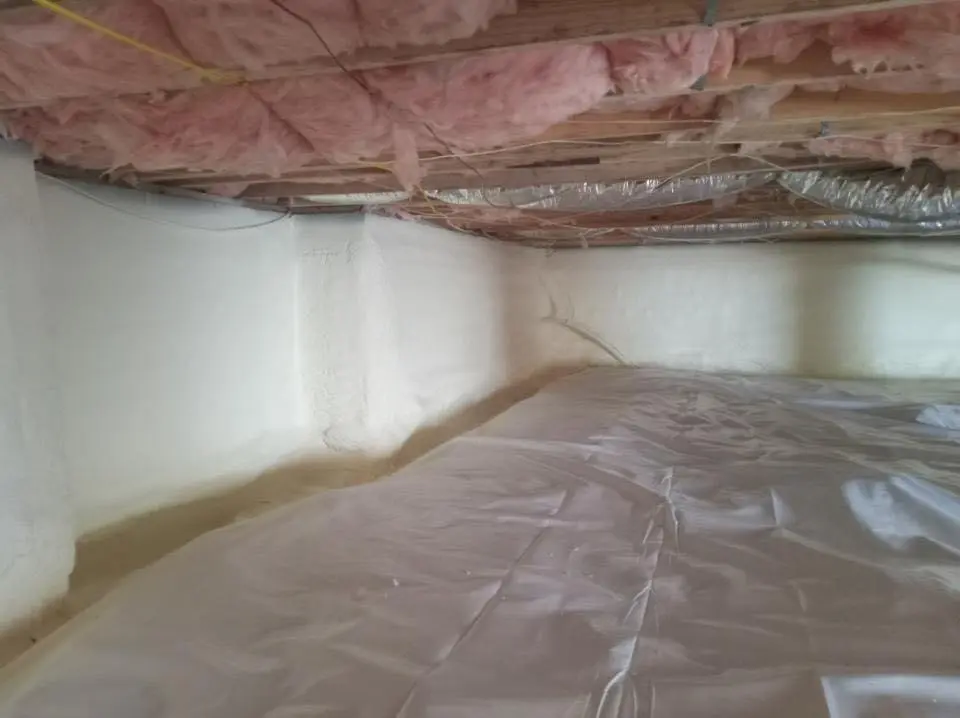 Crawl space encapsulation with closed-cell spray foam for Metal Roof Coating in LaSalle